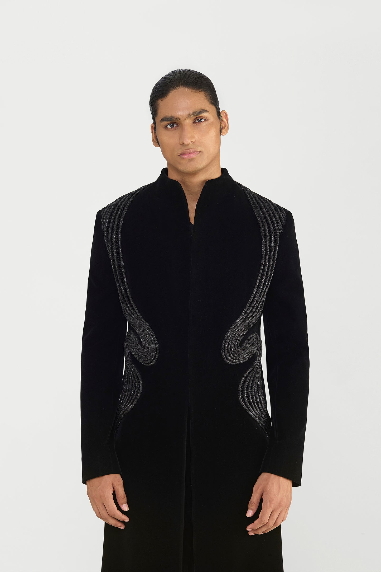 Crystalvein Long Jacket In Velvette