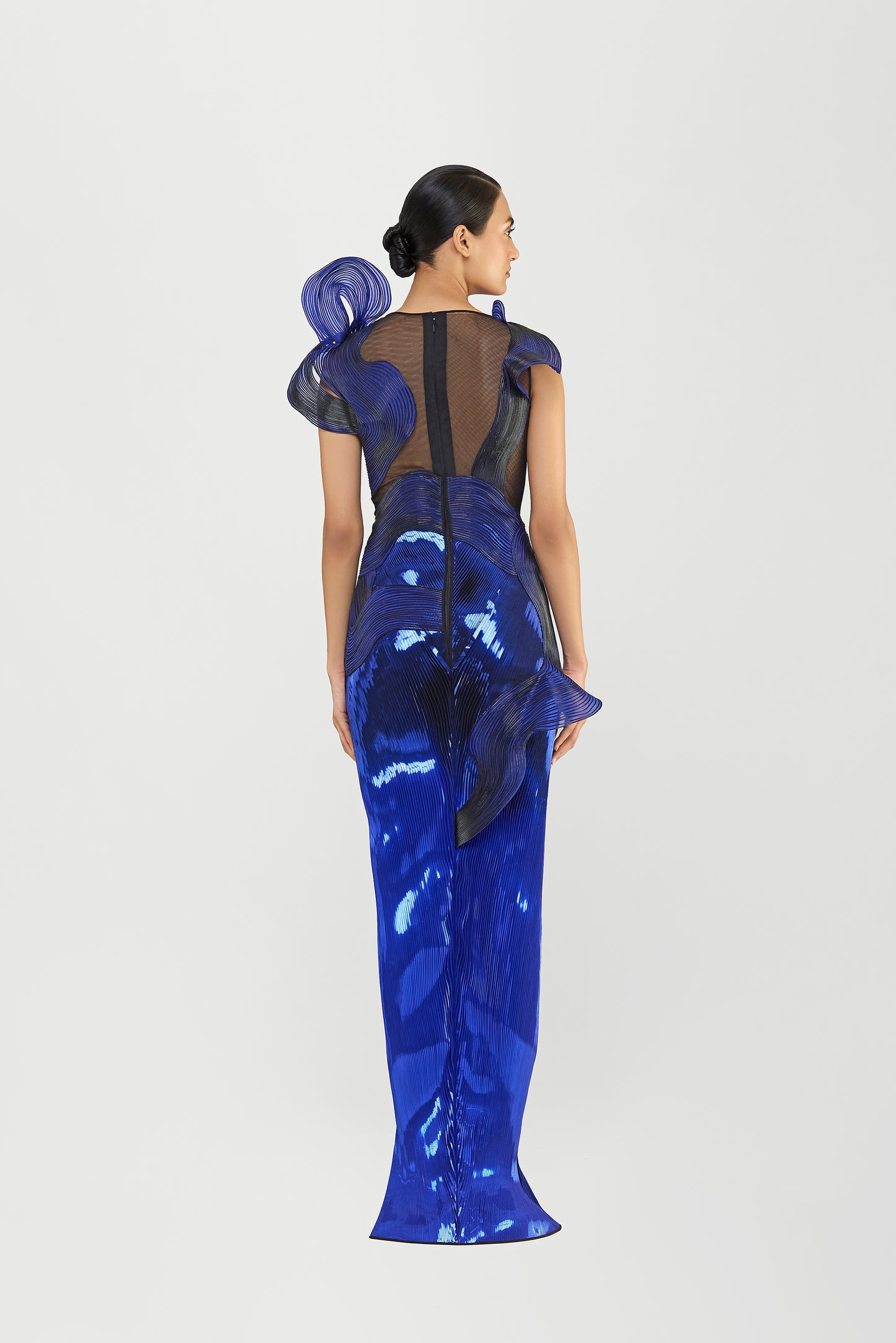 Moulded Metallic Micropleated Structured 3D Gown