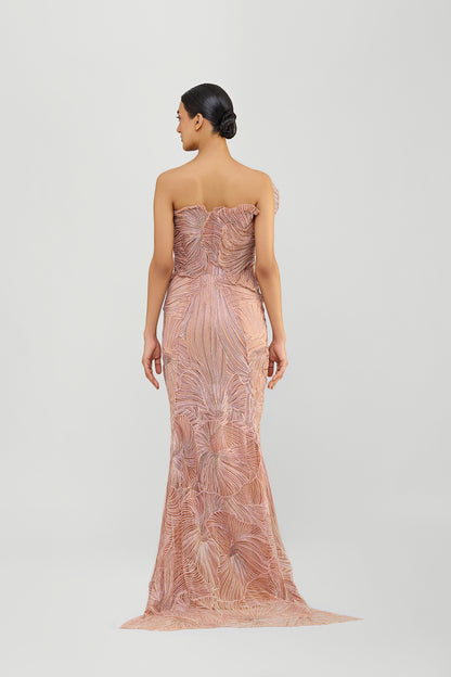 Corded Coral Gown