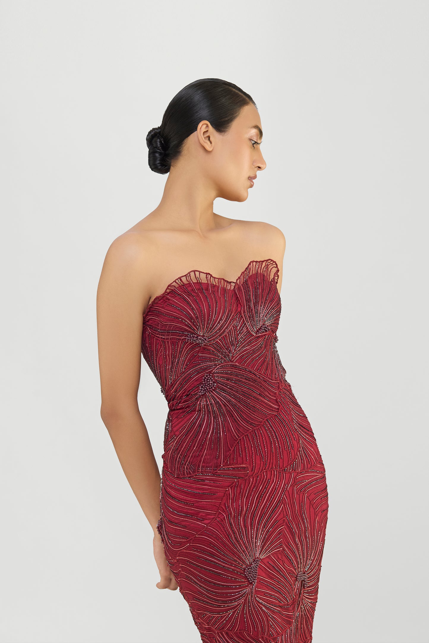 Corded Coral Gown