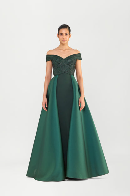 Structured Off The Shoulder Gown