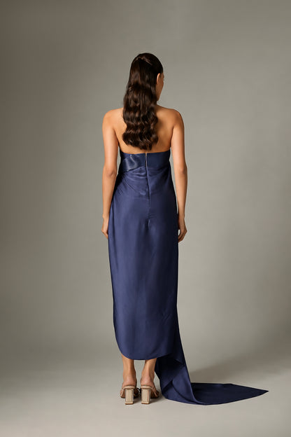 Metallic Draped Dress