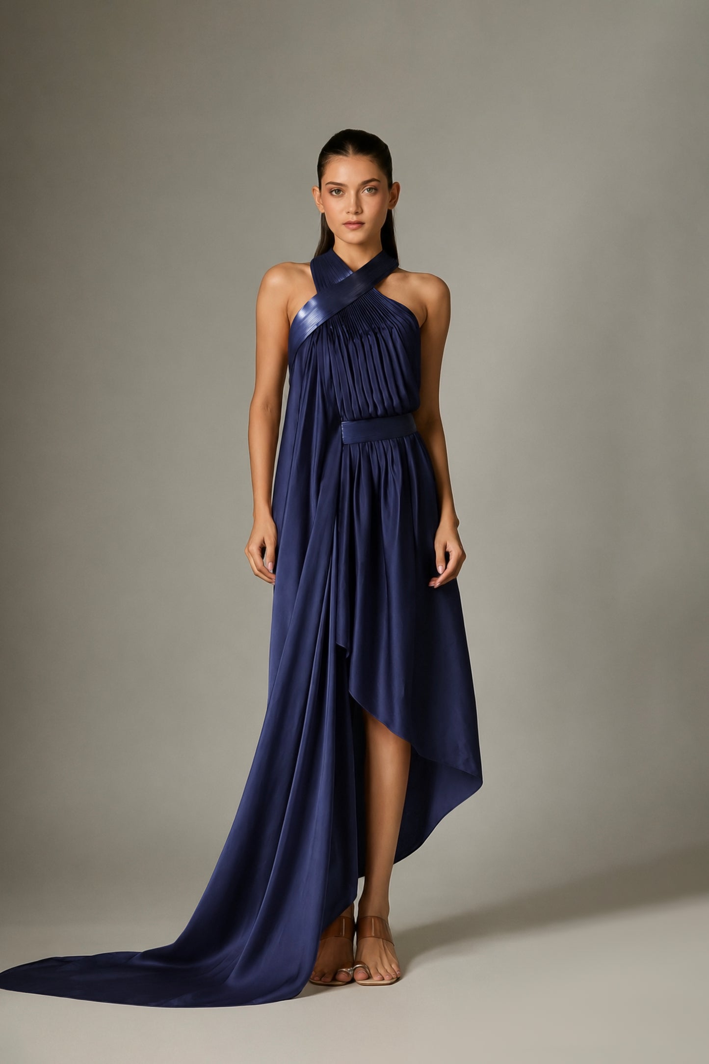 Metallic Draped Dress