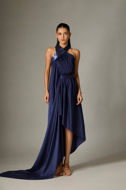Metallic Draped Dress