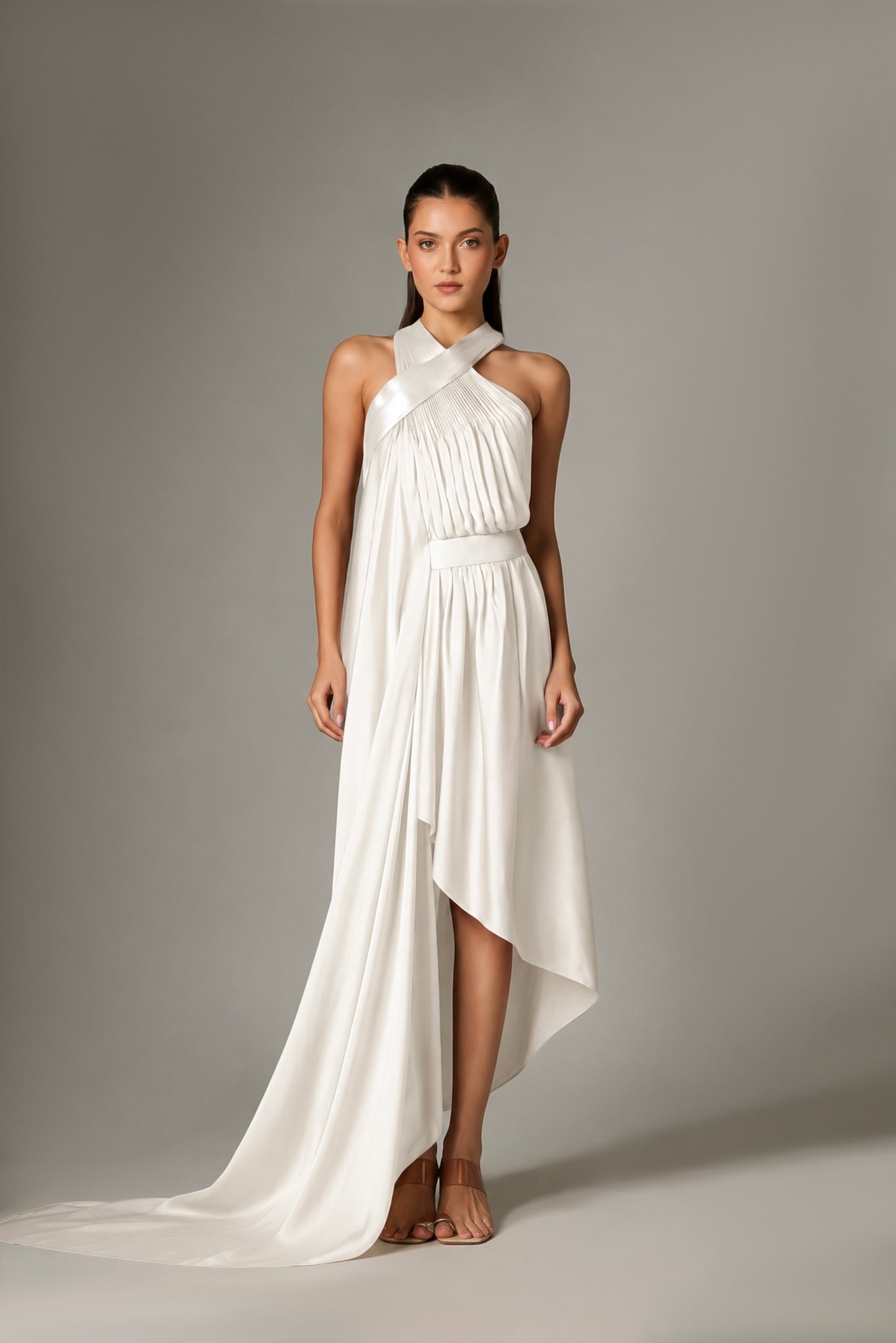 Metallic Draped Dress