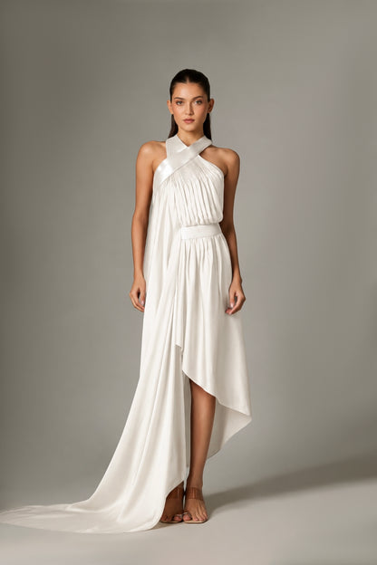 Metallic Draped Dress