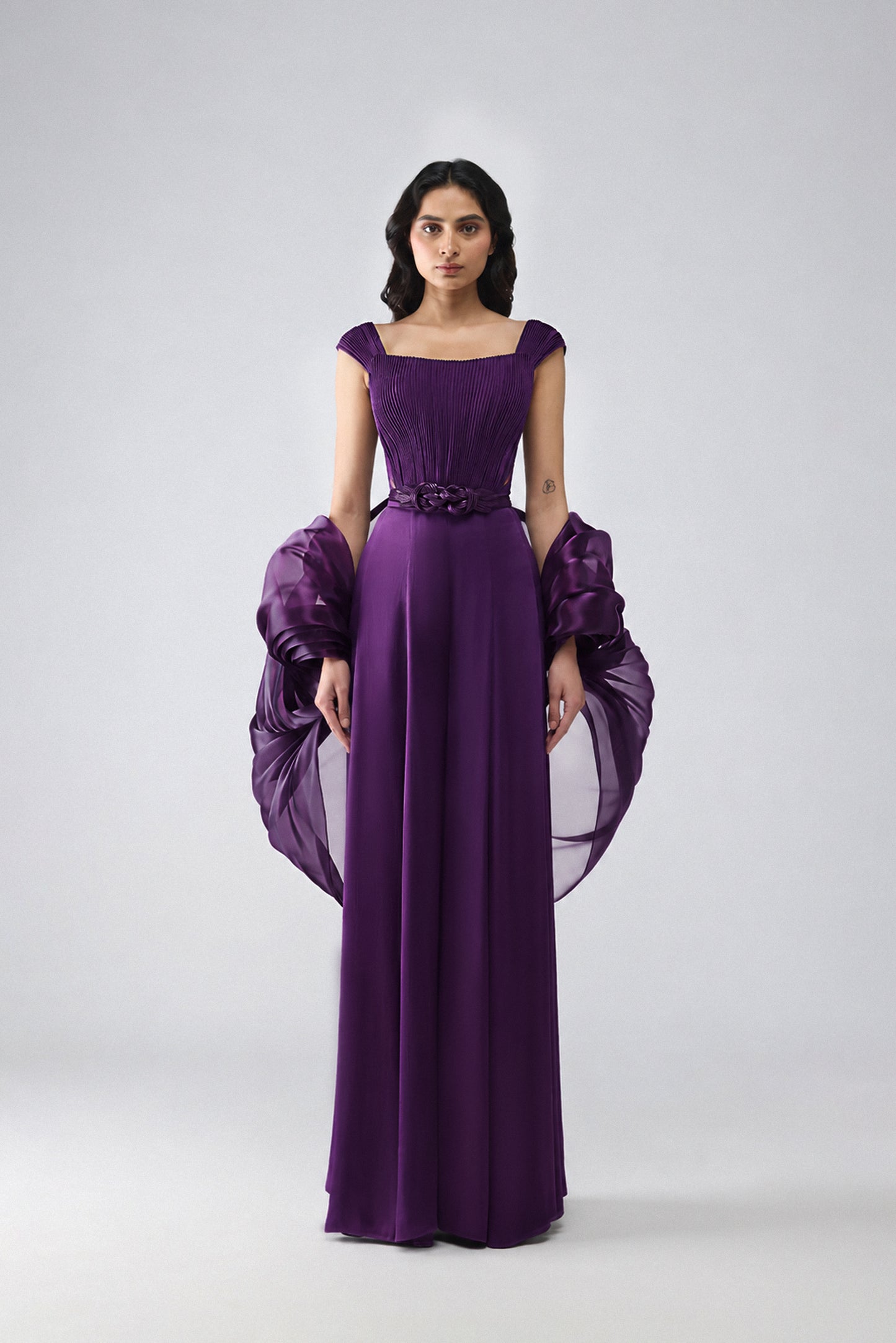 Structured Bustier With Pants And Cape
