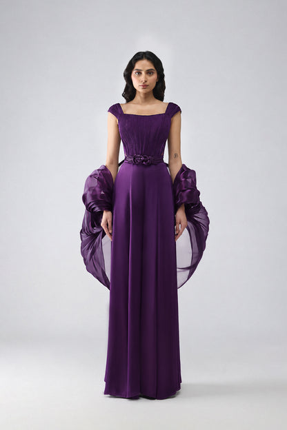 Structured Bustier With Pants And Cape