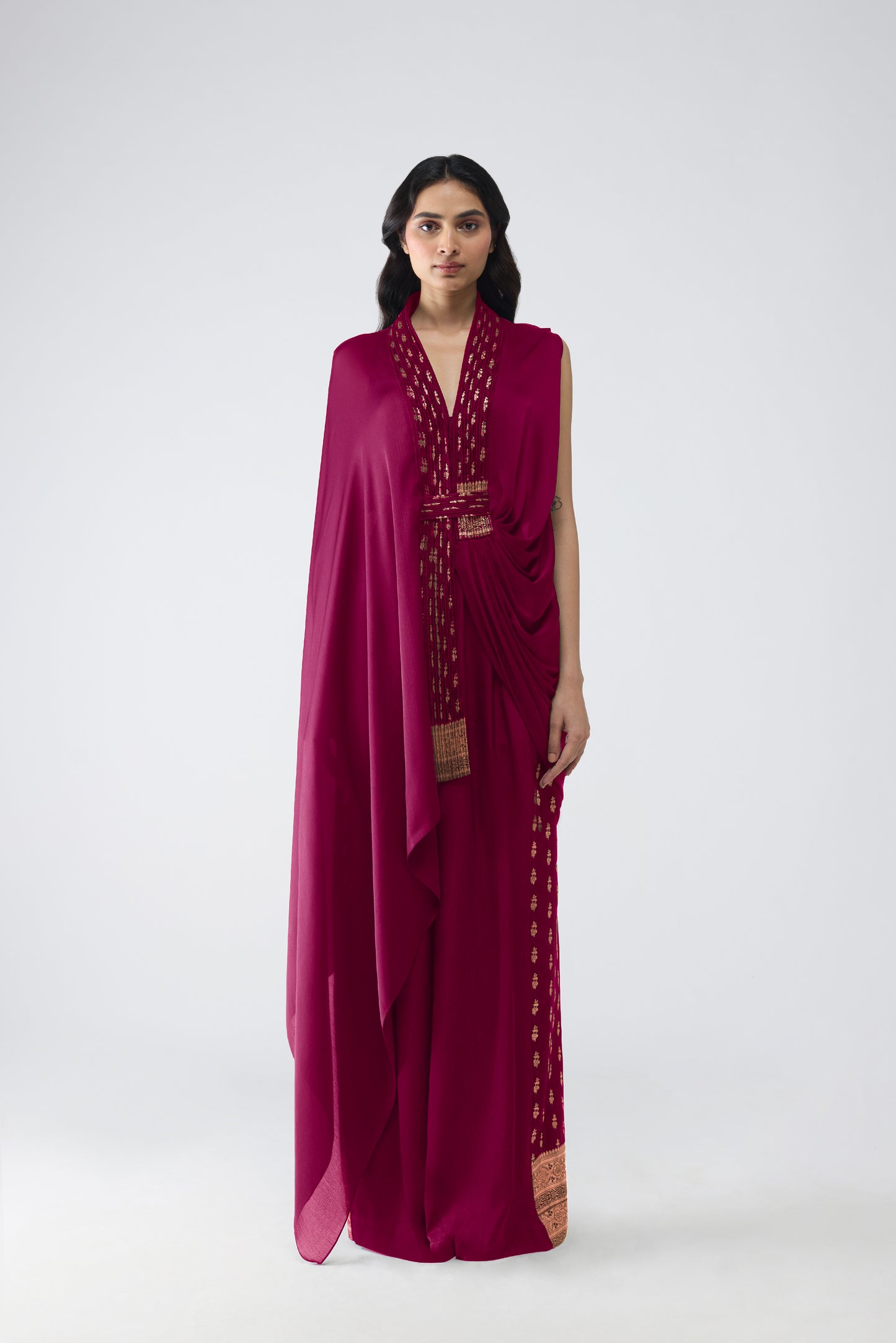 Banarsi One-Sleeve Cape