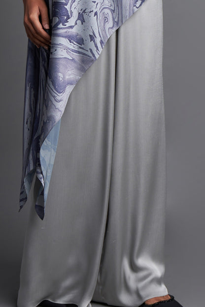 Grey Asymmetrical Marbled Top