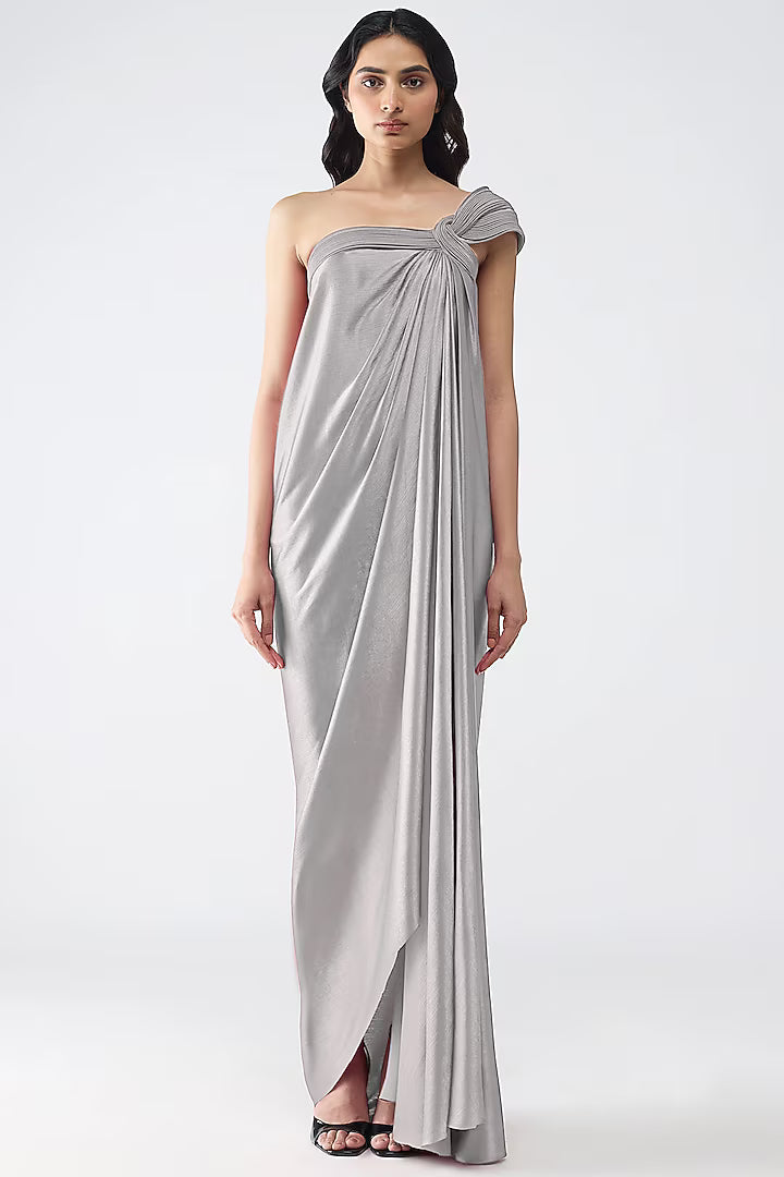 Off The Shoulder Corded Long Dress