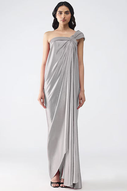 Off The Shoulder Corded Long Dress
