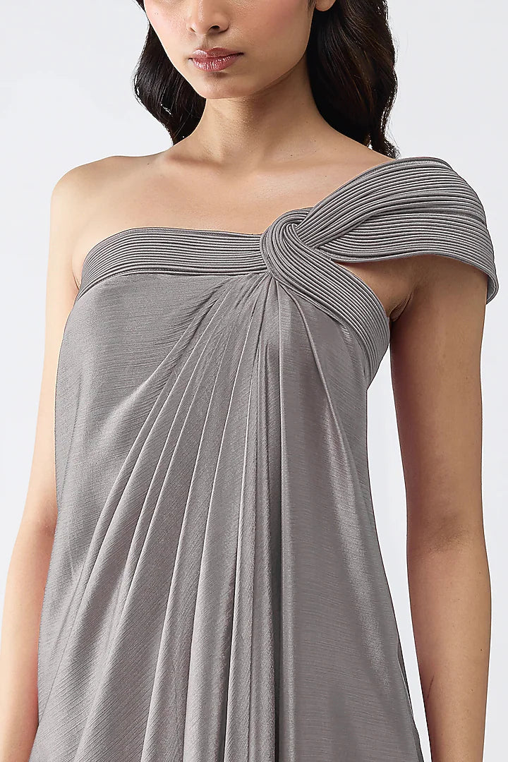 Off The Shoulder Corded Long Dress