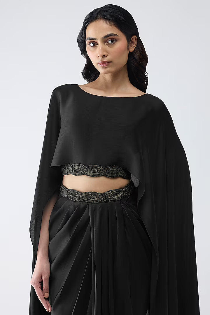 Banarsi Cropped Cape & Skirt