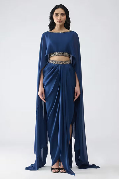 Banarsi Cropped Cape & Skirt