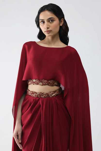 Banarsi Cropped Cape & Skirt