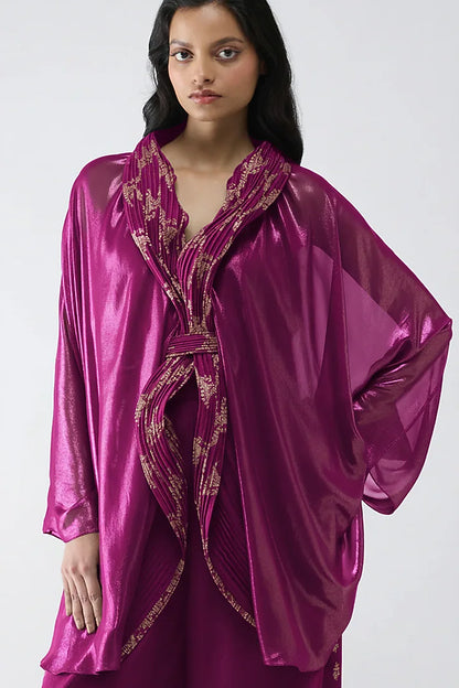 Banarsi Micropleated Cape