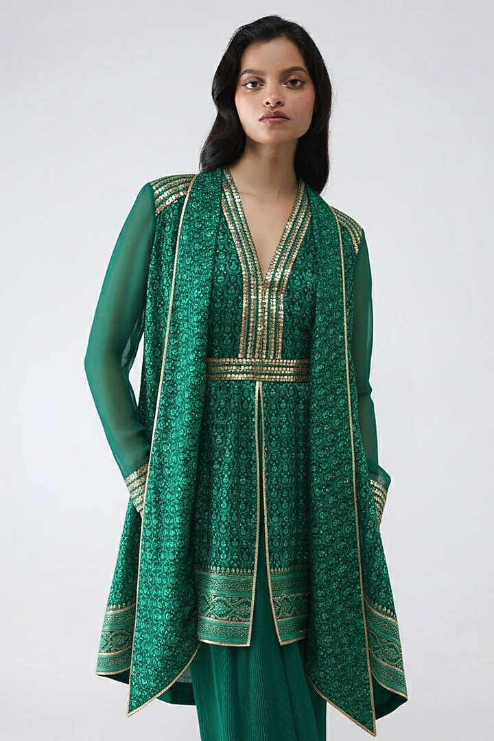 Metallic Banarsi Shirt Set