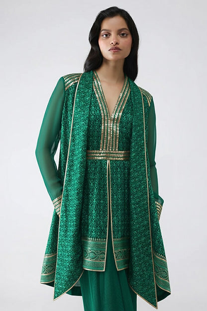 Metallic Banarsi Shirt Set