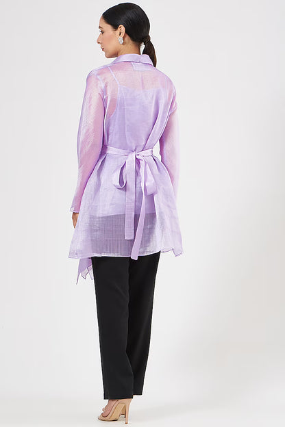 Metallic Draped Shirt