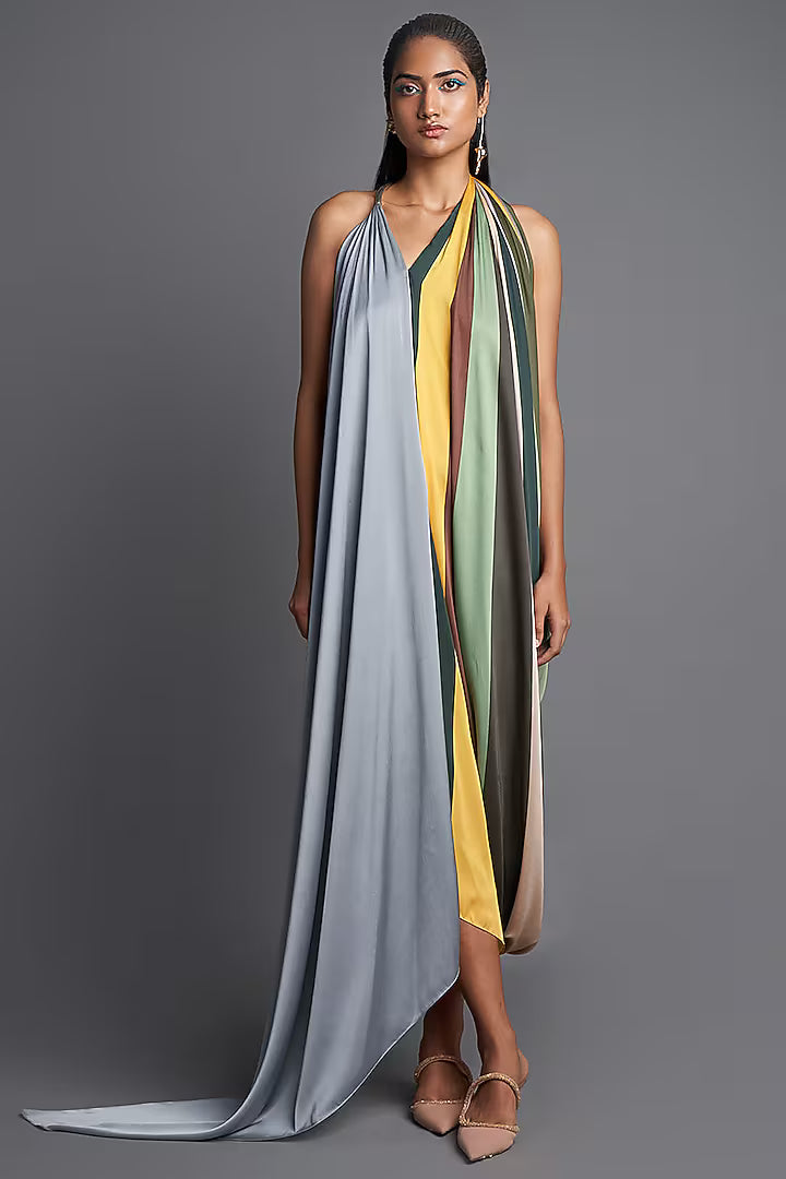 Sunray Asymmetrical Draped Dress