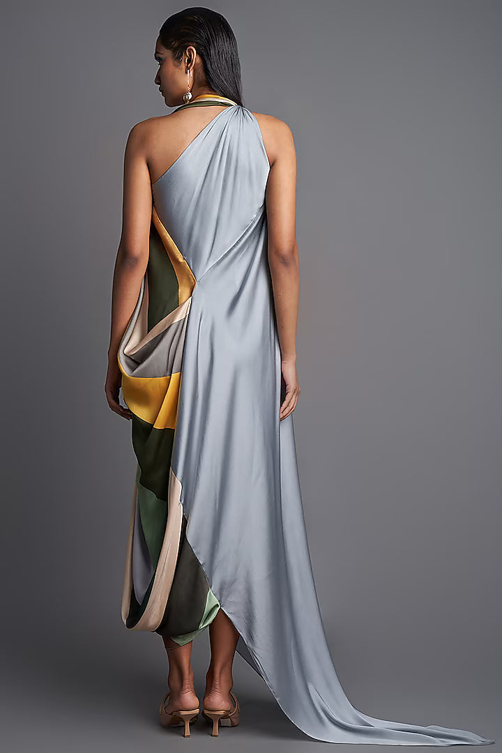 Sunray Asymmetrical Draped Dress