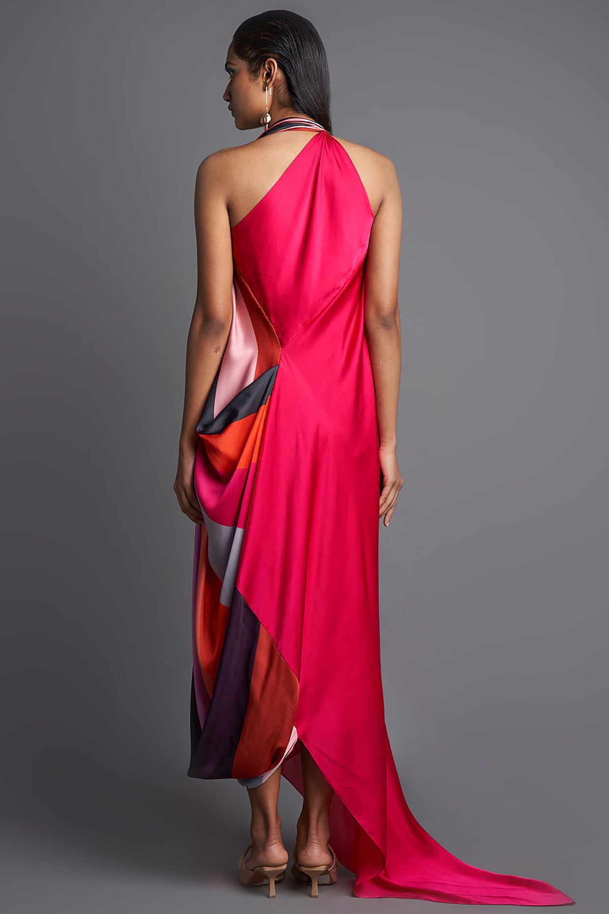 Sunray Asymmetrical Draped Dress