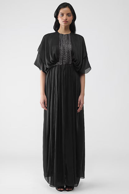 Layered Banarsi Pleated  Dress