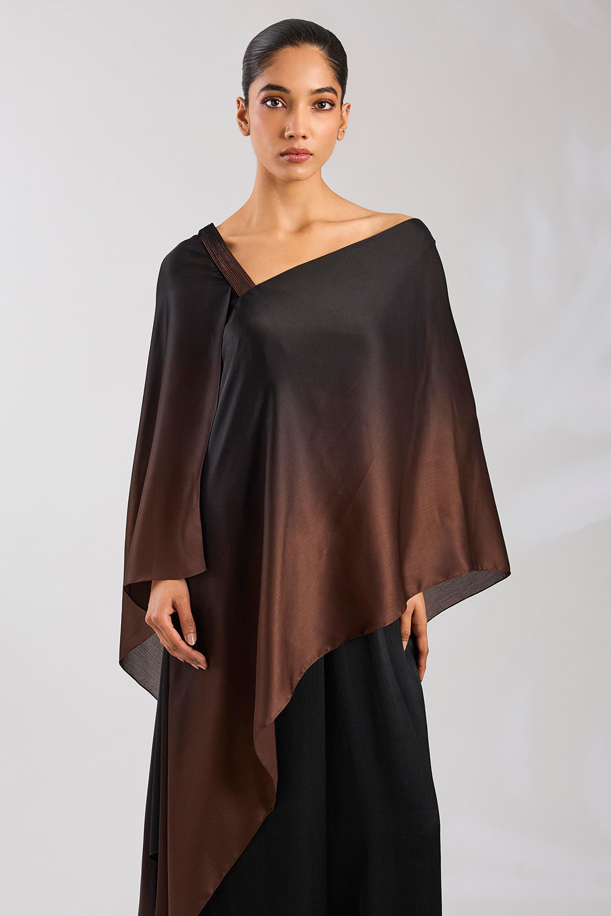 Satin Chiffon Ombre Top