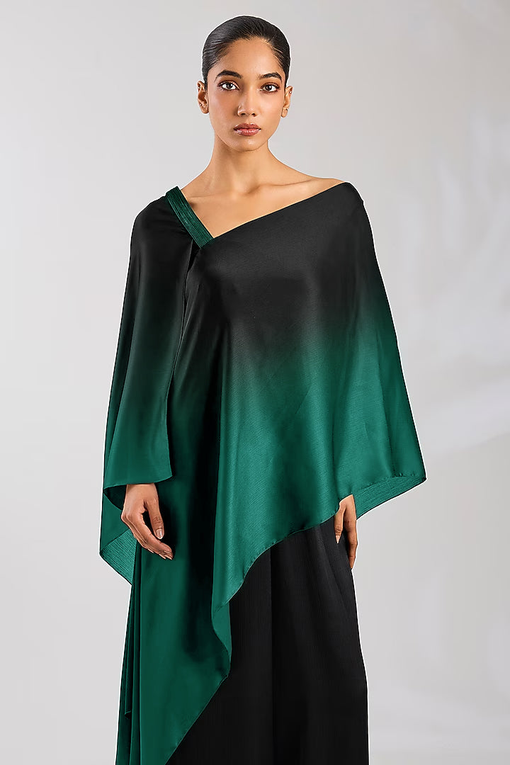 Satin Chiffon Ombre Top