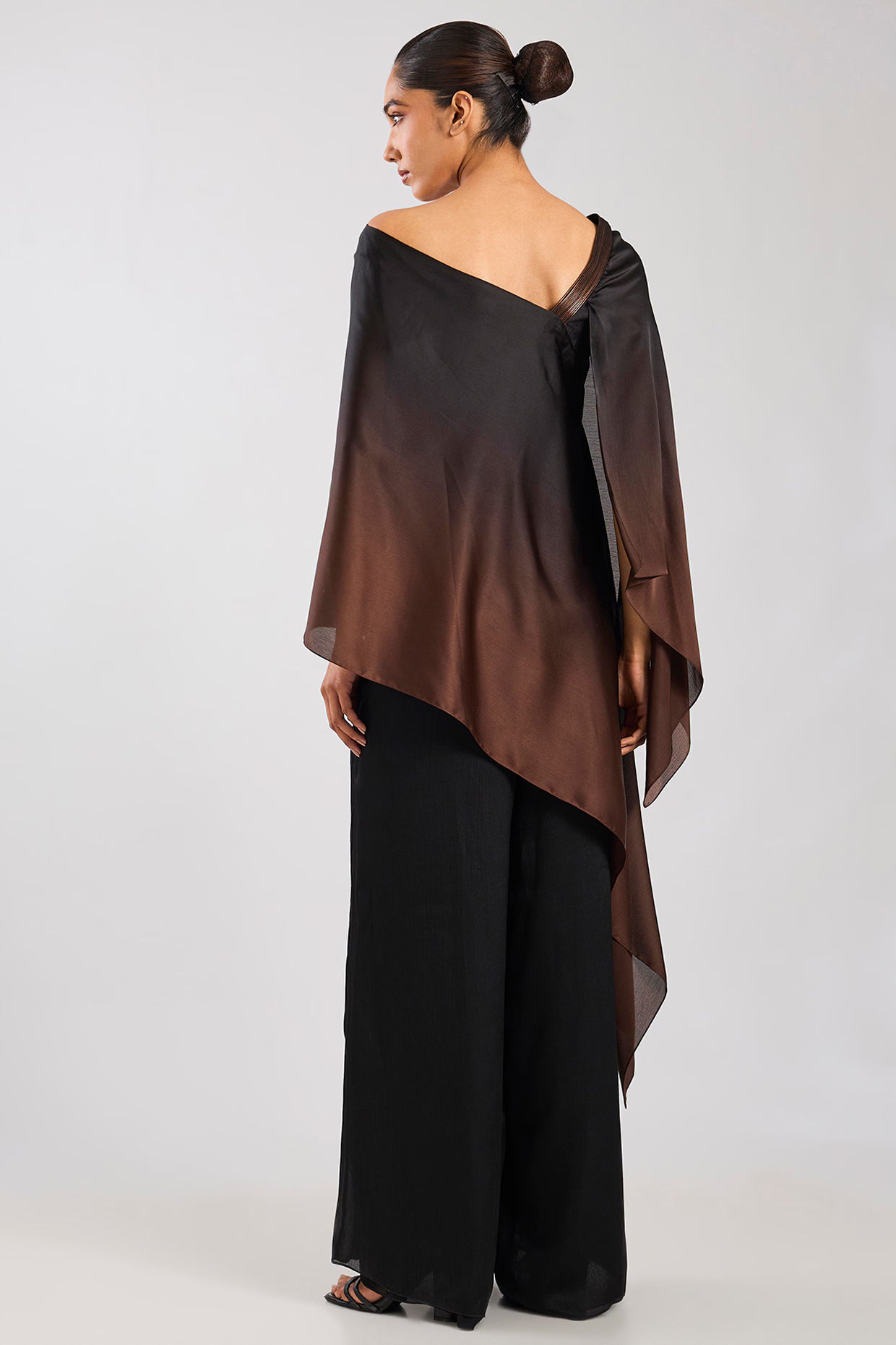 Satin Chiffon Ombre Top