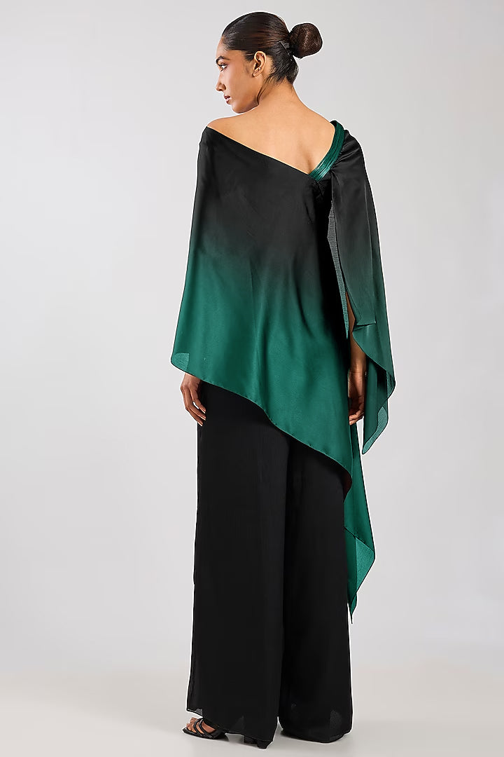 Satin Chiffon Ombre Top