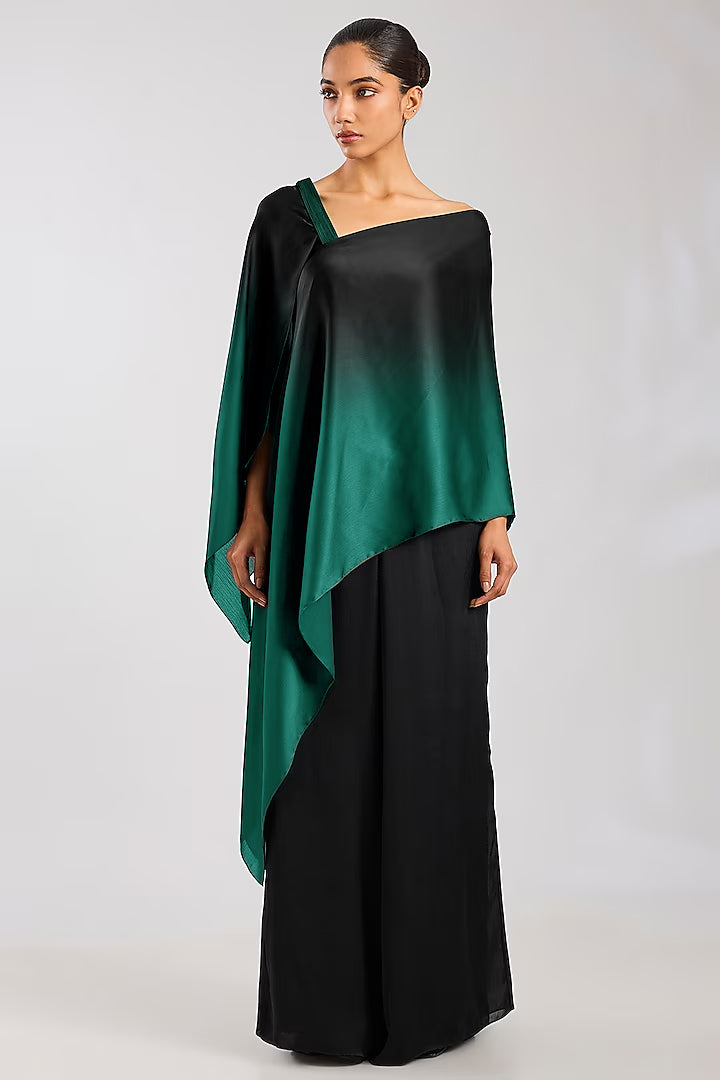 Satin Chiffon Ombre Top