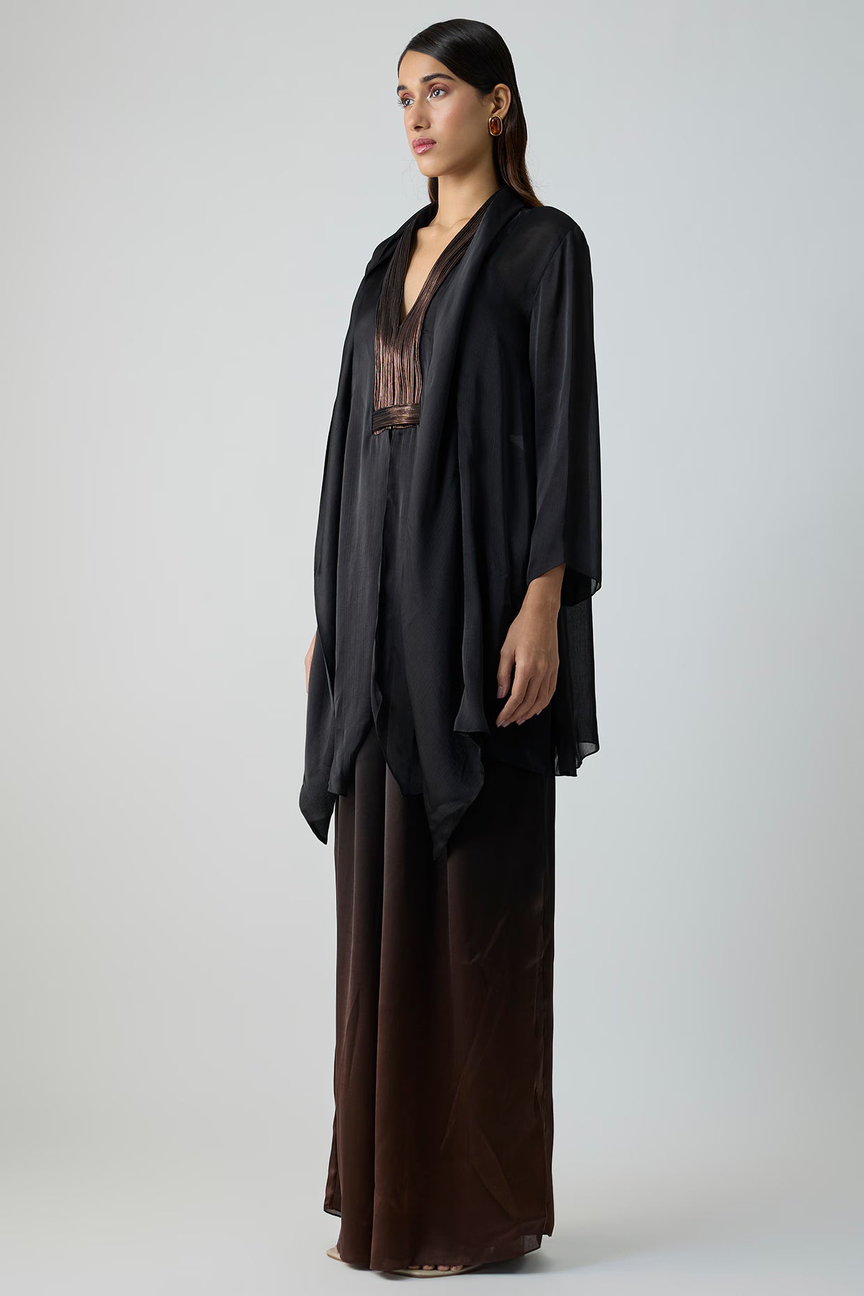Satin Chiffon Cape