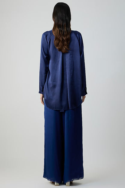 Plum Satin Chiffon Cape