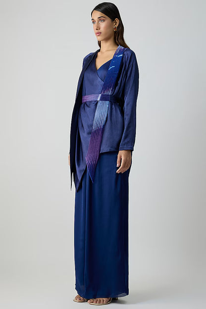 Plum Satin Chiffon Cape