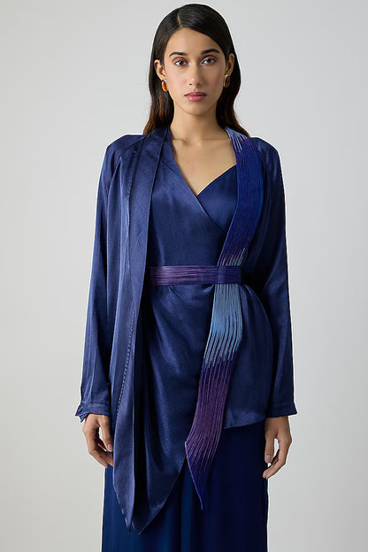 Plum Satin Chiffon Cape