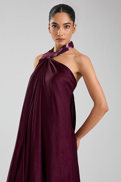Satin Chiffon Maxi Dress