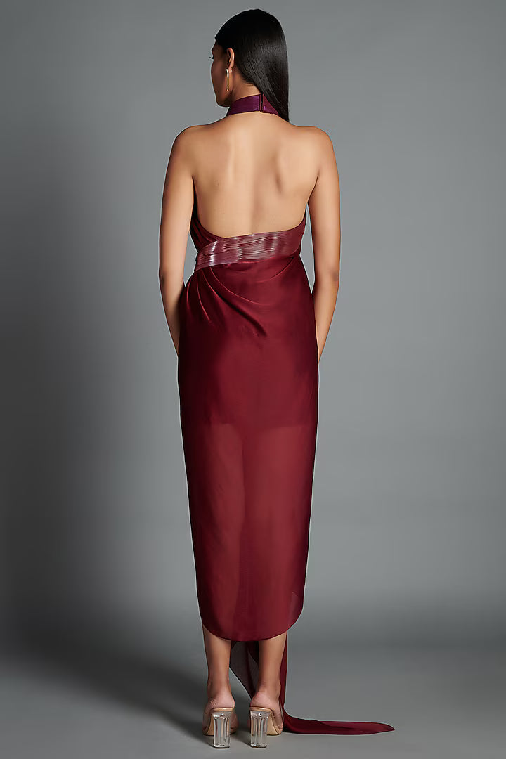 Metallic Draped Dress