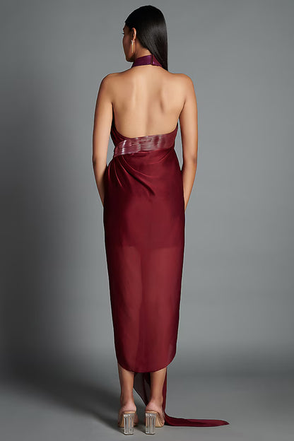 Metallic Draped Dress