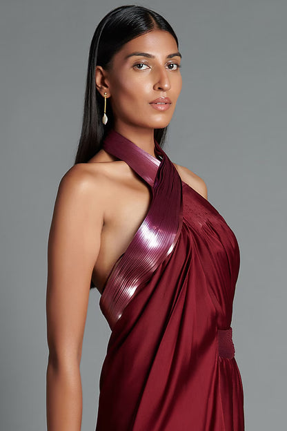 Metallic Draped Dress