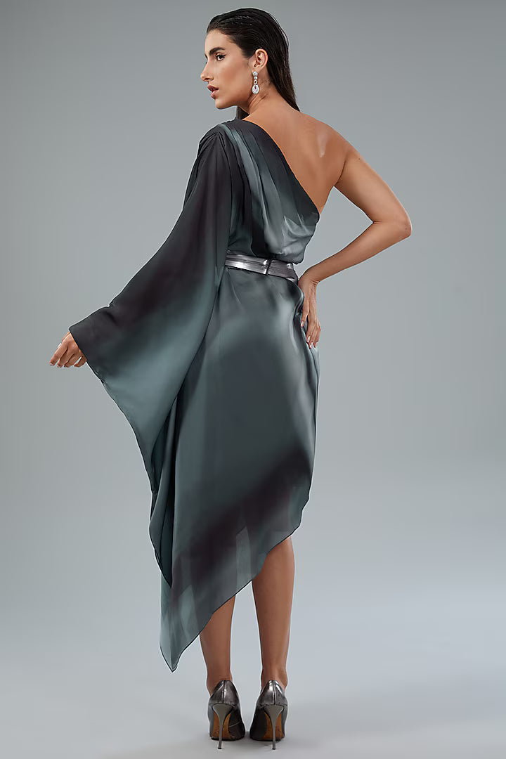 Metallic One Shoulder Dress