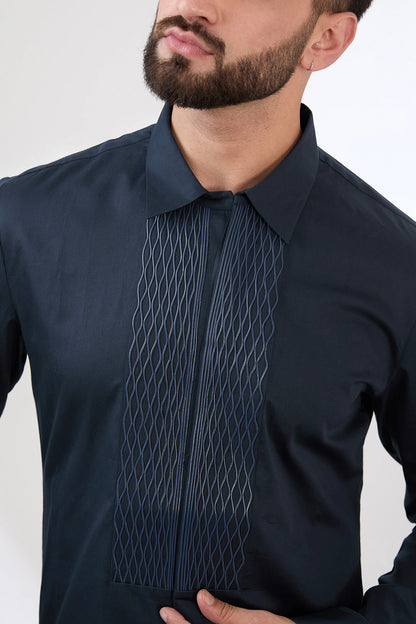 Cotton Satin Structured Shirt