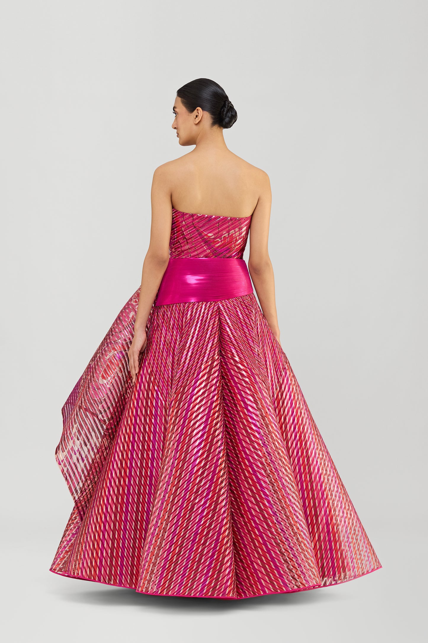 Moulded Off The Shoulder Printed Flared Gown