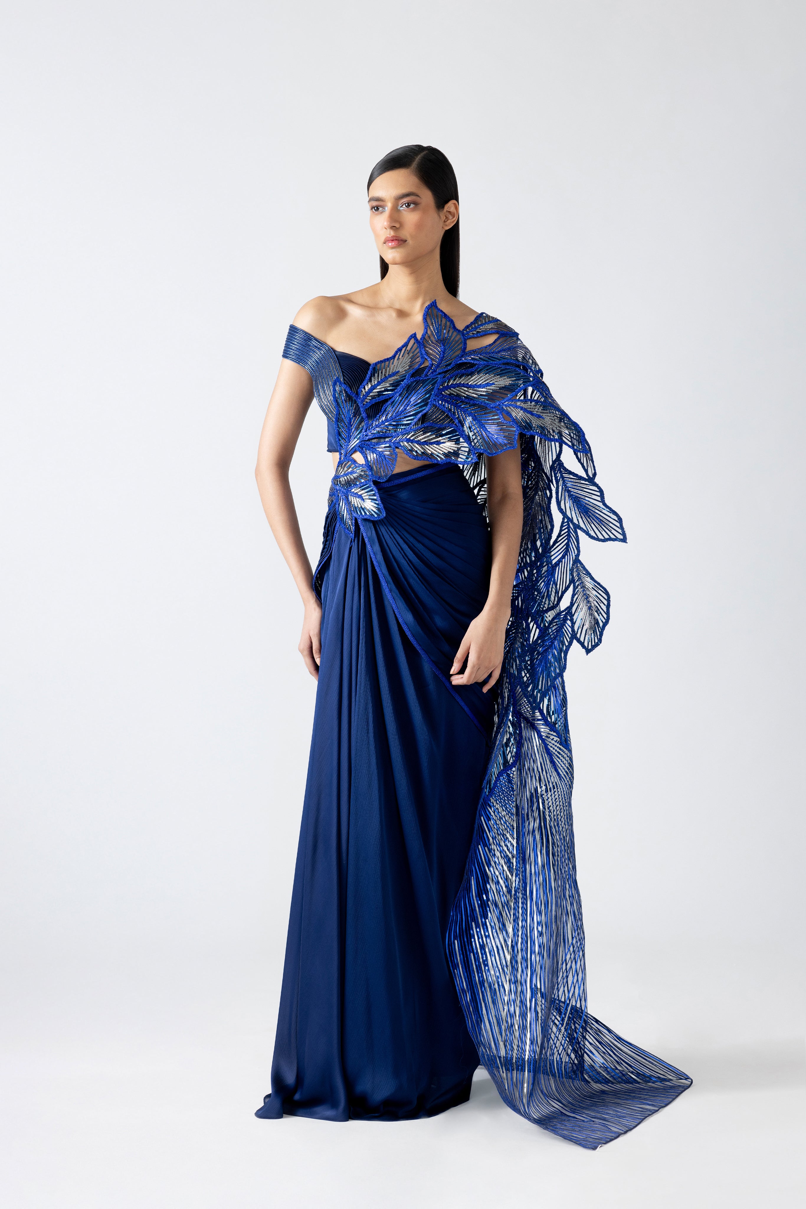 Moulded Metallic Saree