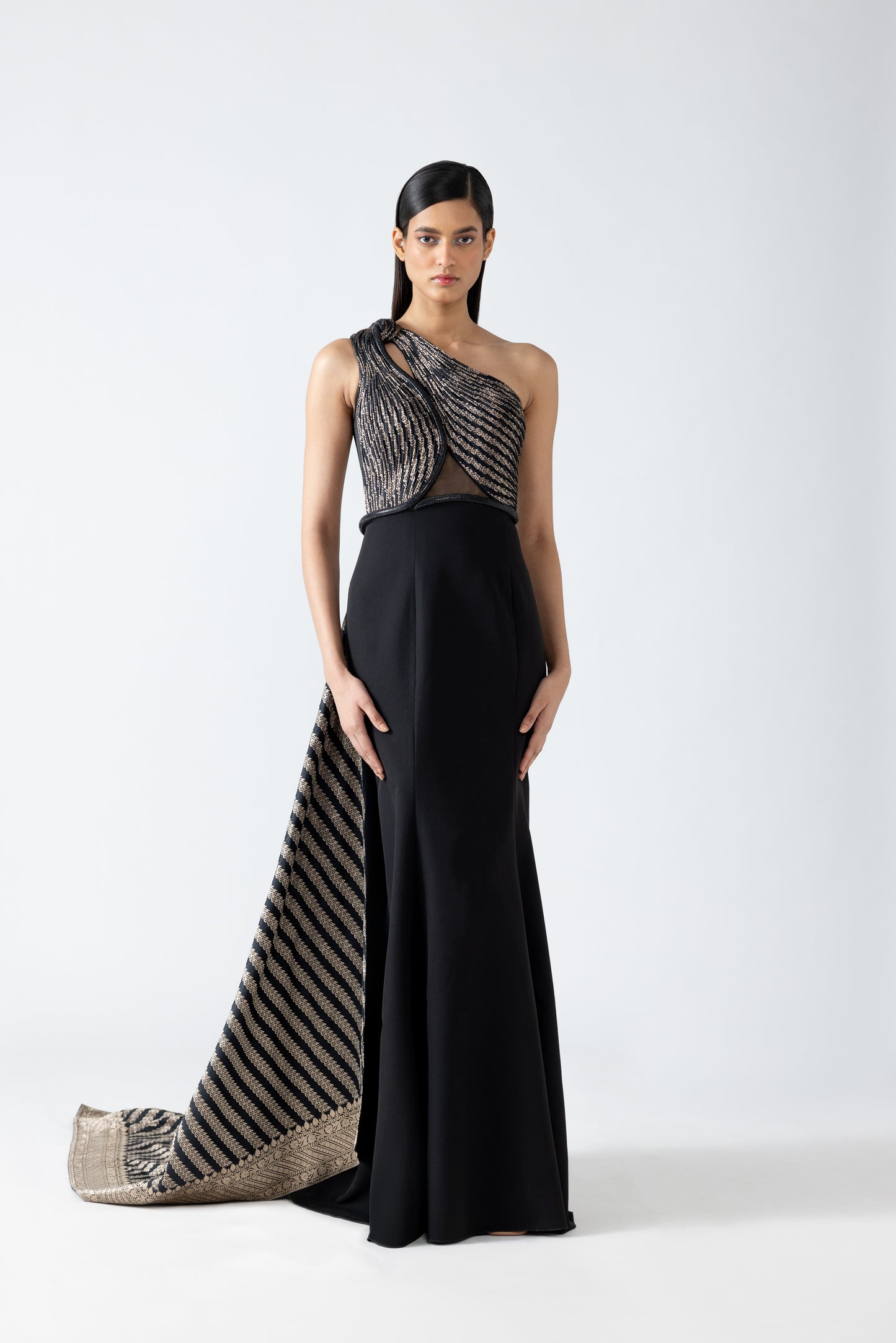 Moulded Vintage Banarsi Fishtail Gown