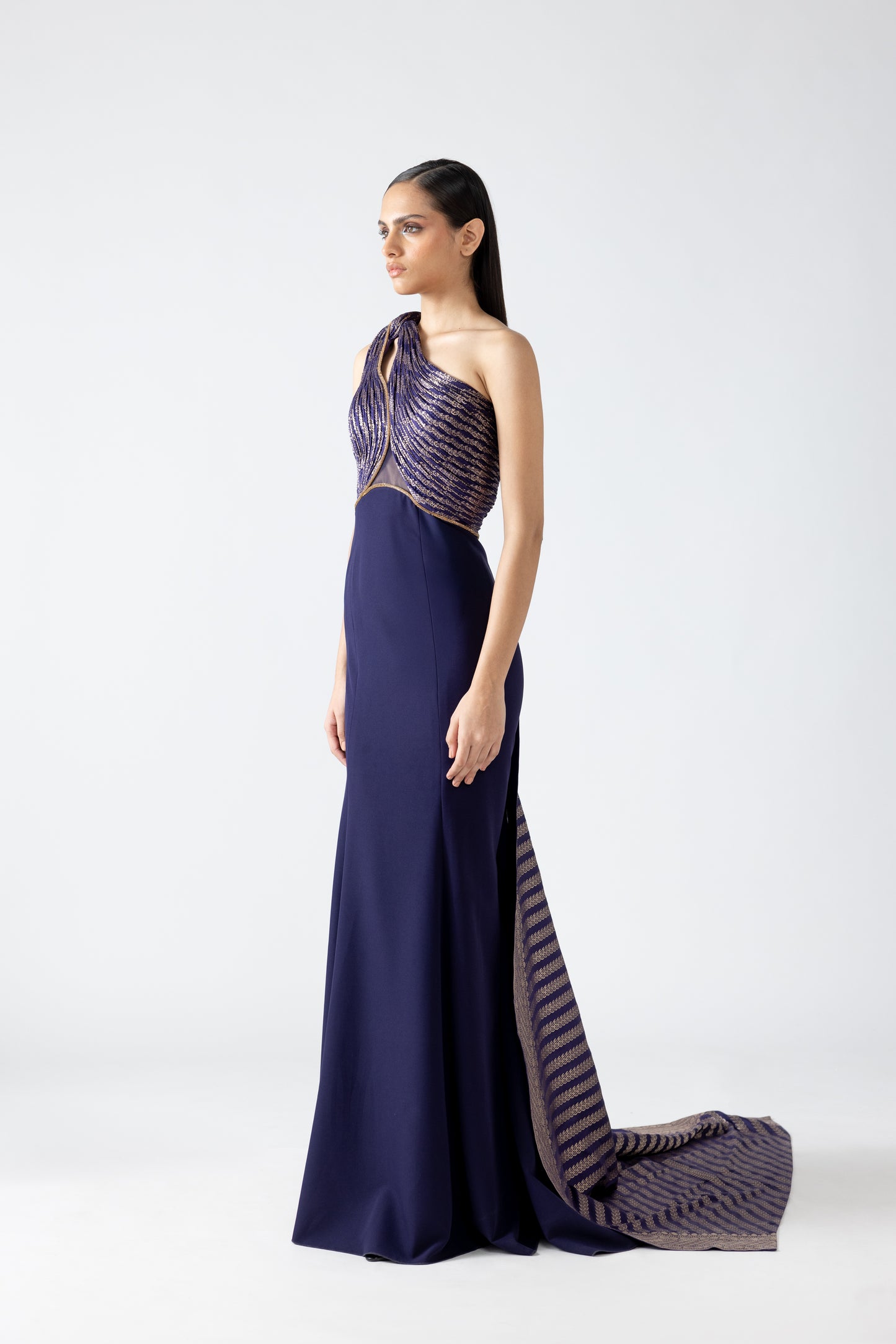 Moulded Vintage Banarsi Fishtail Gown