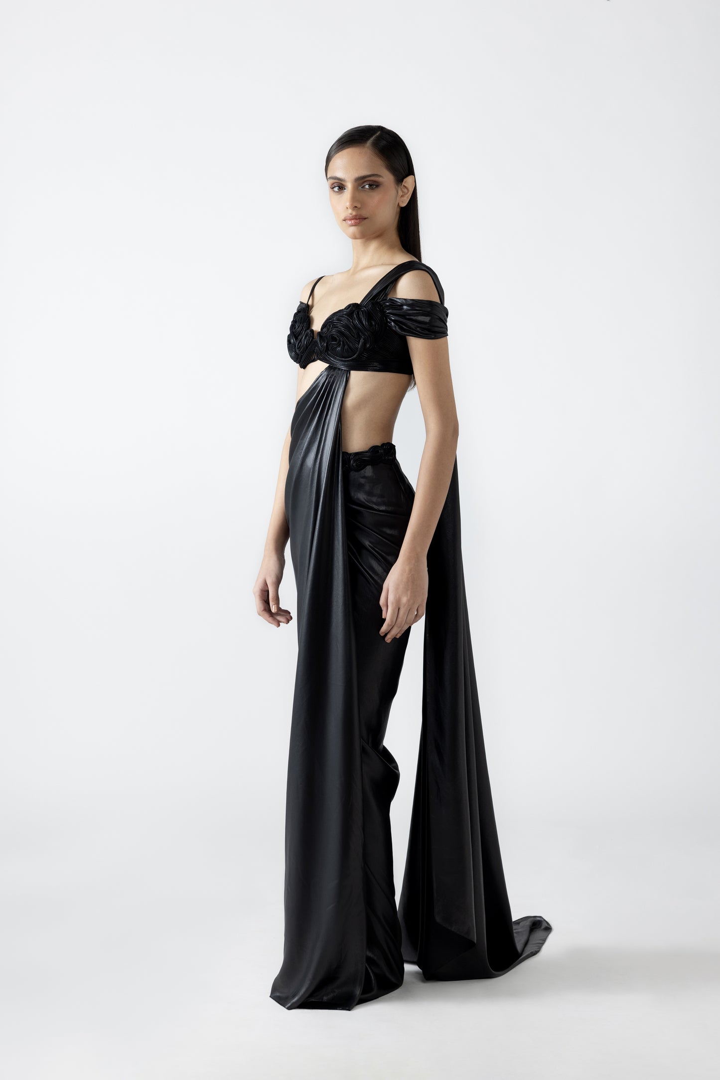 Nucleus Embroidery Top With Draped Saree