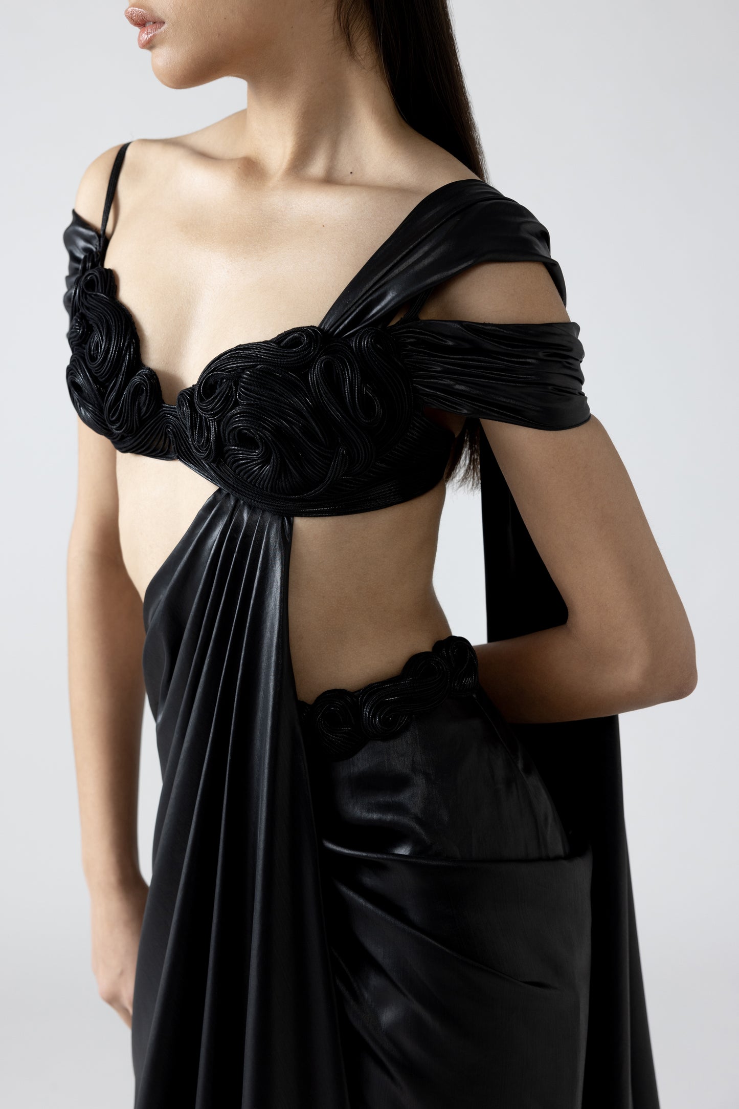 Nucleus Embroidery Top With Draped Saree