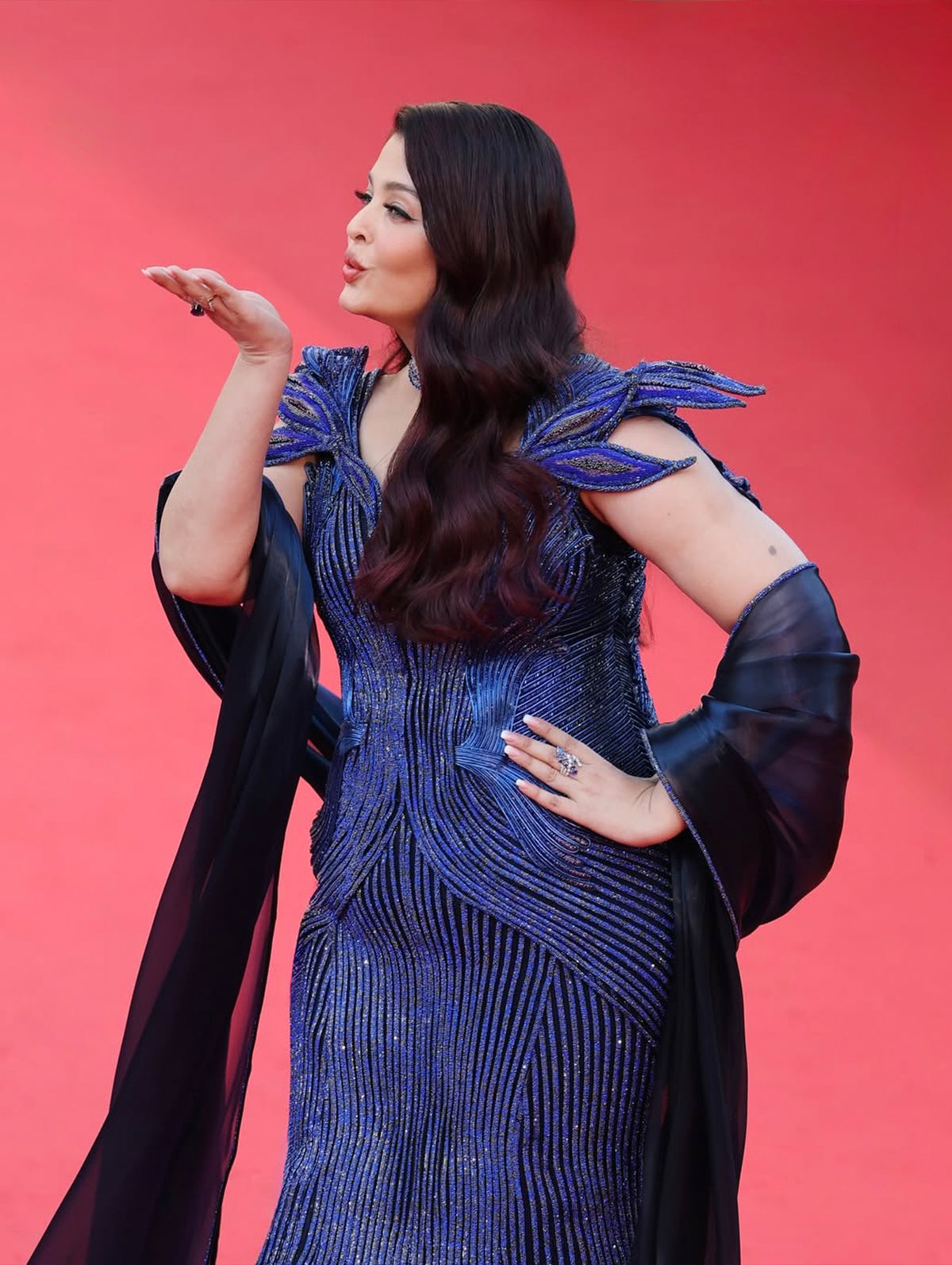 Aishwarya Rai in Moulded crystalvein gown with glass beads